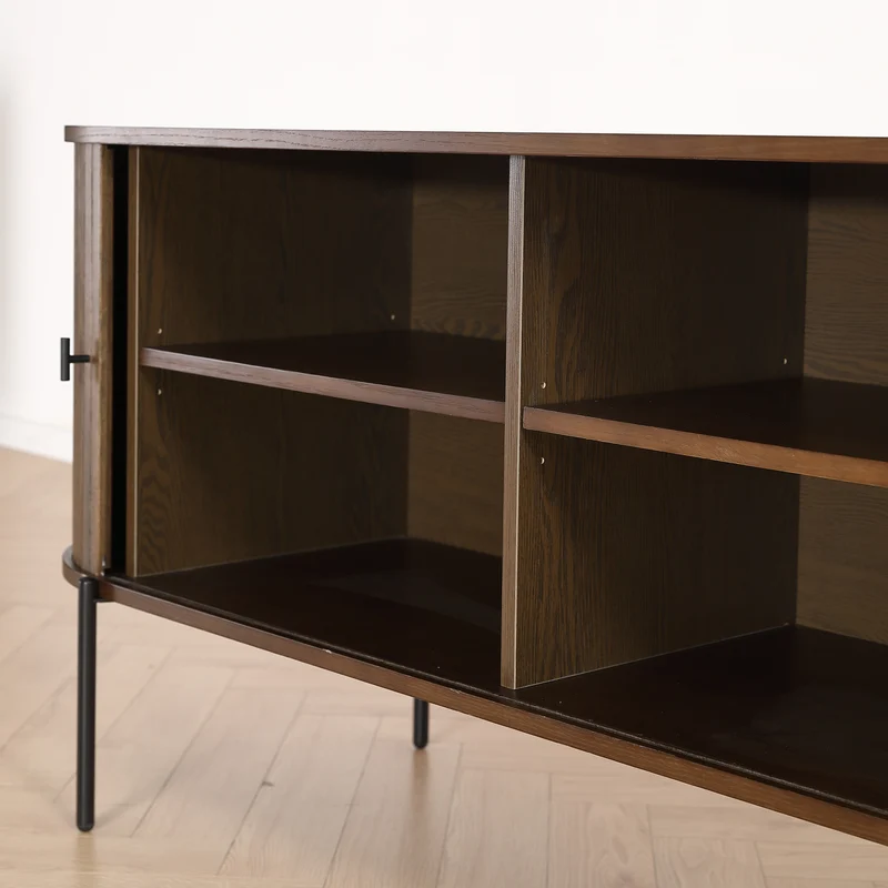 Florence Jalousieschrank mit Lamellen in geräucherter Eiche 160x45x75 cm.