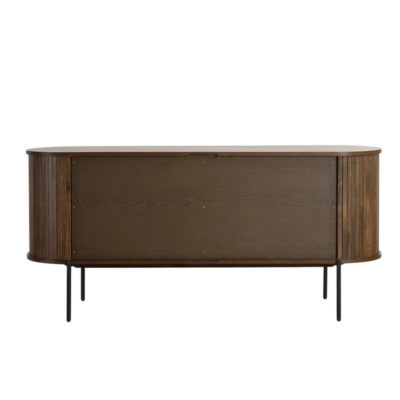 Florence Jalousieschrank mit Lamellen in geräucherter Eiche 160x45x75 cm.