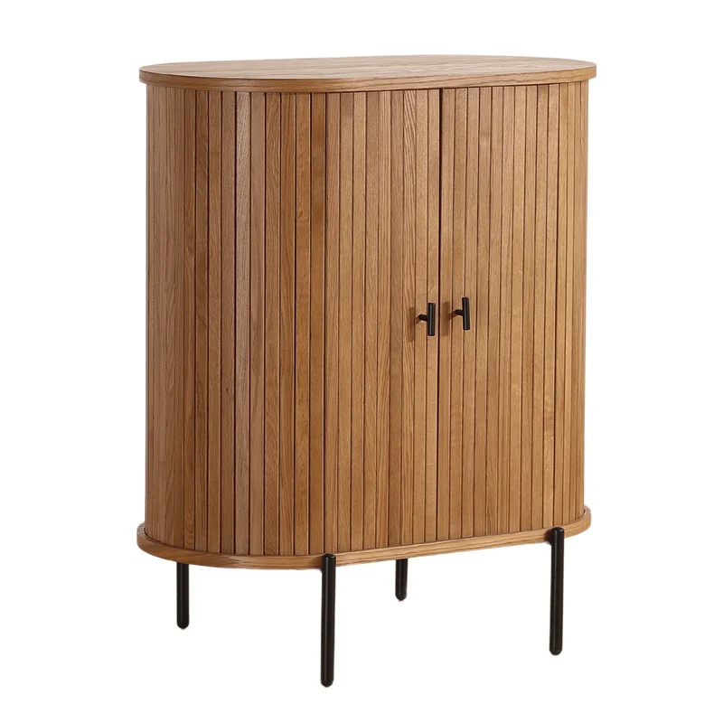 Florence Jalousieschrank mit Lamellen in Eiche 70x40x85 cm