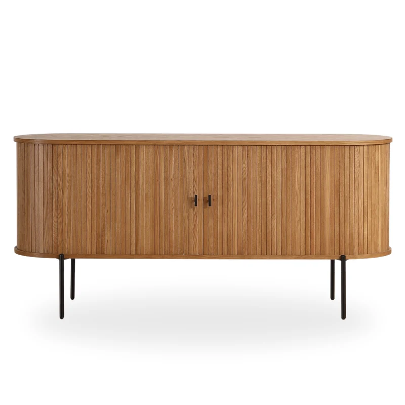 Florence Jalousieschrank mit Lamellen in Eiche 160x45x75 cm.
