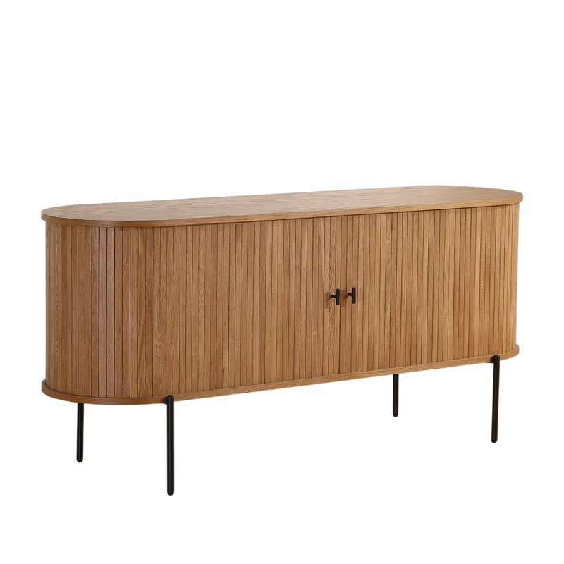 Florence Jalousieschrank mit Lamellen in Eiche 160x45x75 cm.