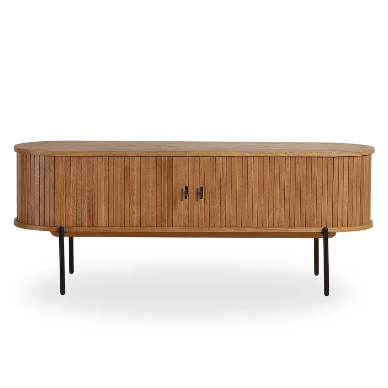 Florence Jalousi TV-Tisch mit Lamellen in Eiche 138x40x55 cm