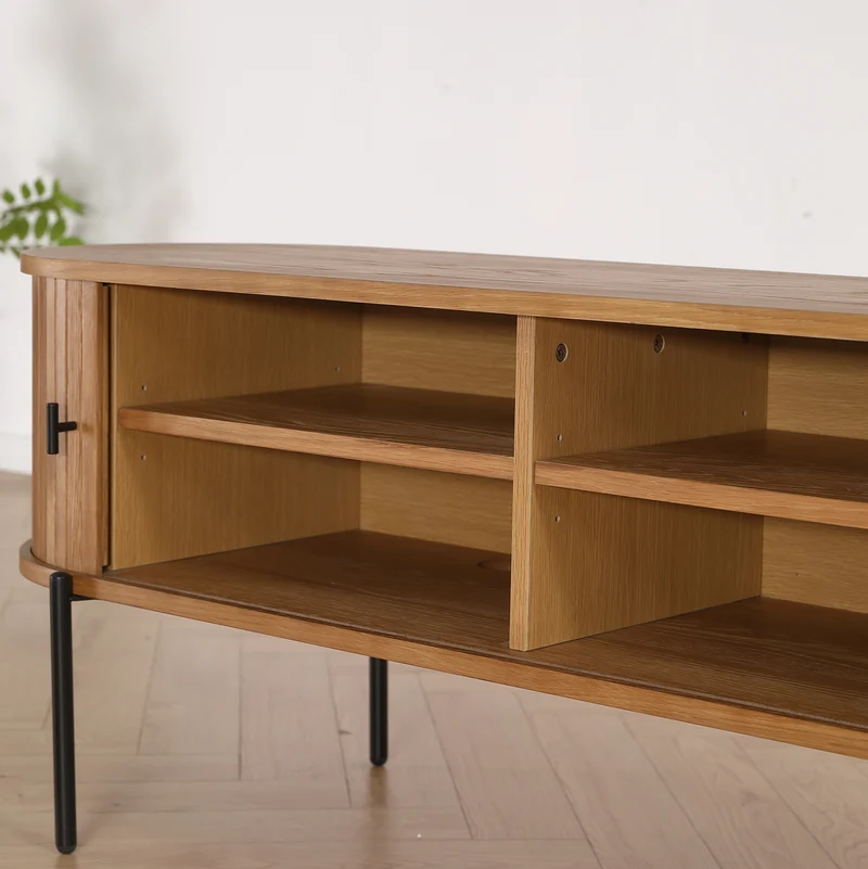Florence Jalousi TV-Tisch mit Lamellen in Eiche 138x40x55 cm