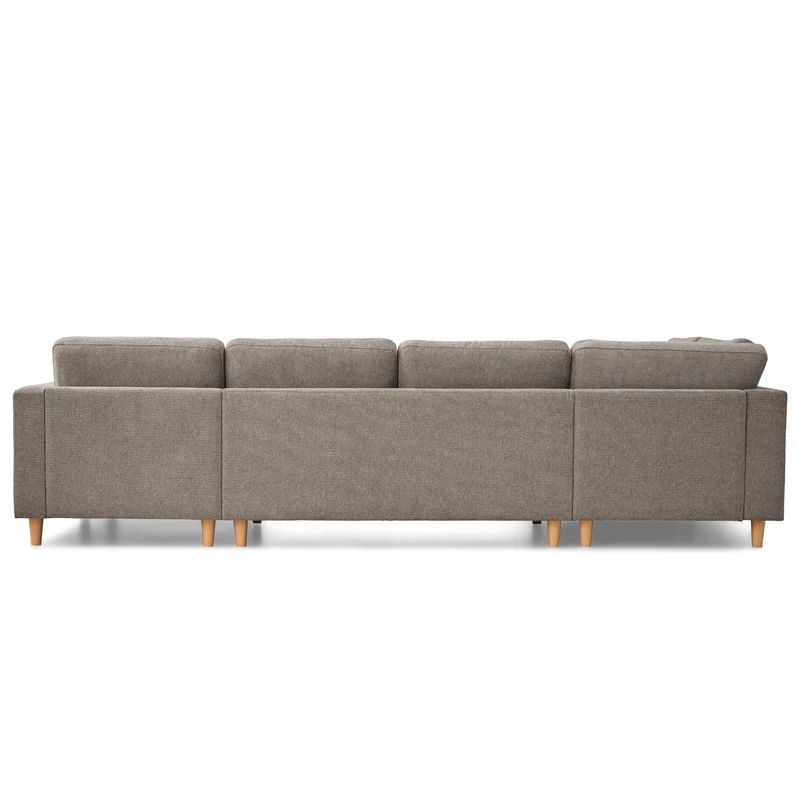 Jennifer rechtsgewandtes U-Sofa in Sand mit Chaiselongue - L: 300 x T: 208 x H: 82 cm