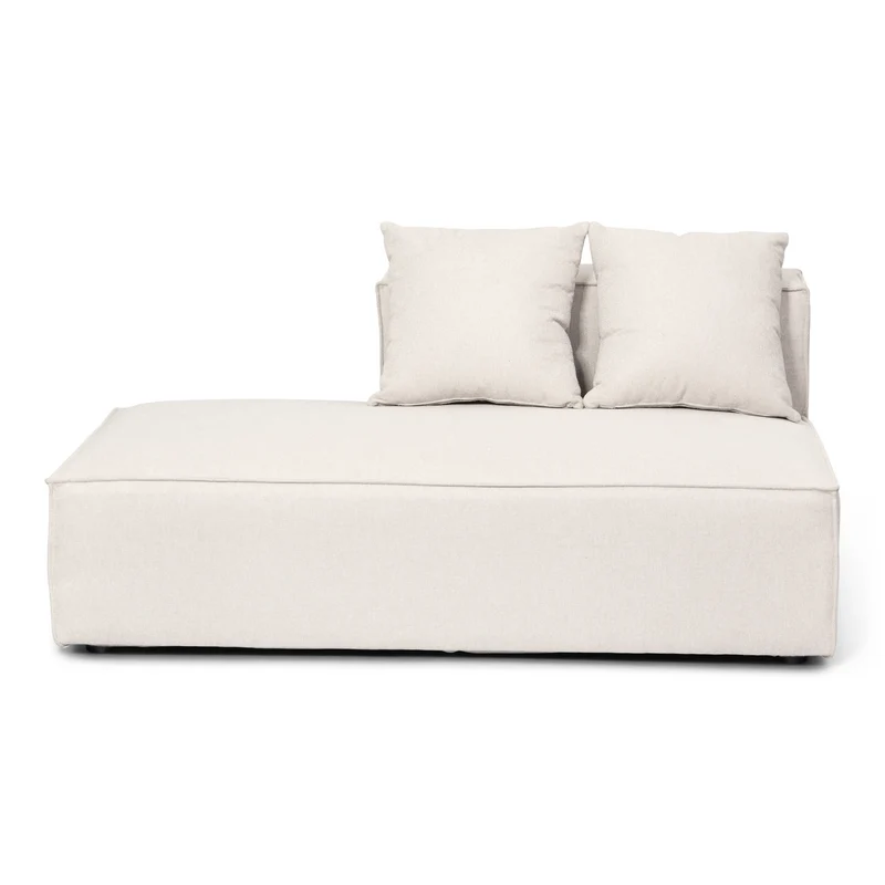 Hailey Modul mit halber Rückenlehne, links ausgerichtet, in Beige. Maße: L: 148 x T: 100 x H: 65 cm