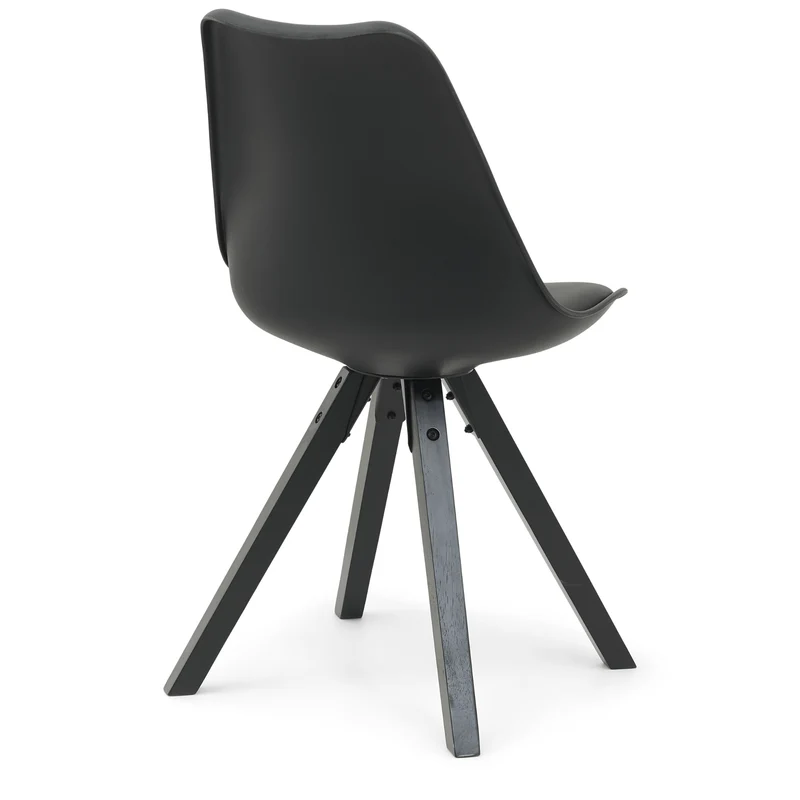 Aria Esszimmerstuhl schwarz mit schwarzen Holzbeinen