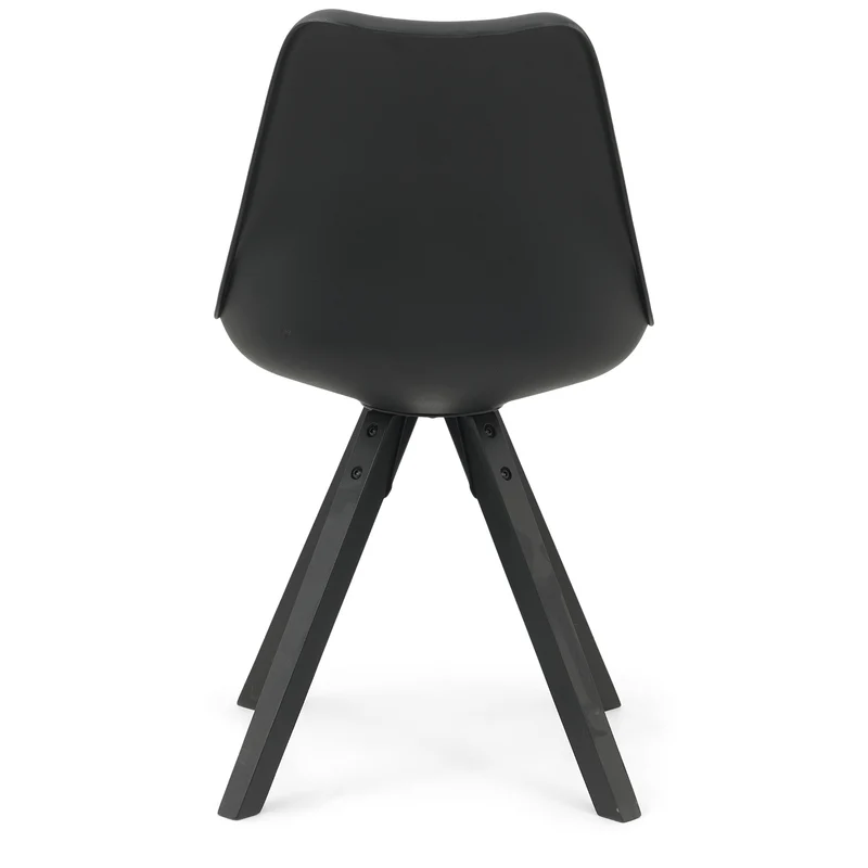 Aria Esszimmerstuhl schwarz mit schwarzen Holzbeinen