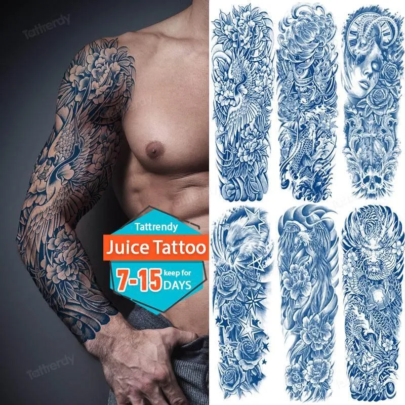 Ethnic Long Sleeve Temporary Tattoo - Semi-Permanent Body Art