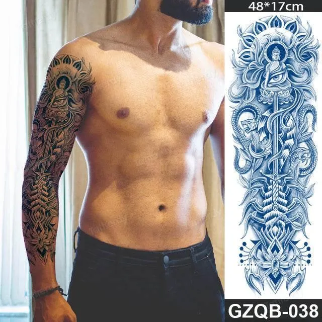 Ethnic Long Sleeve Temporary Tattoo - Semi-Permanent Body Art
