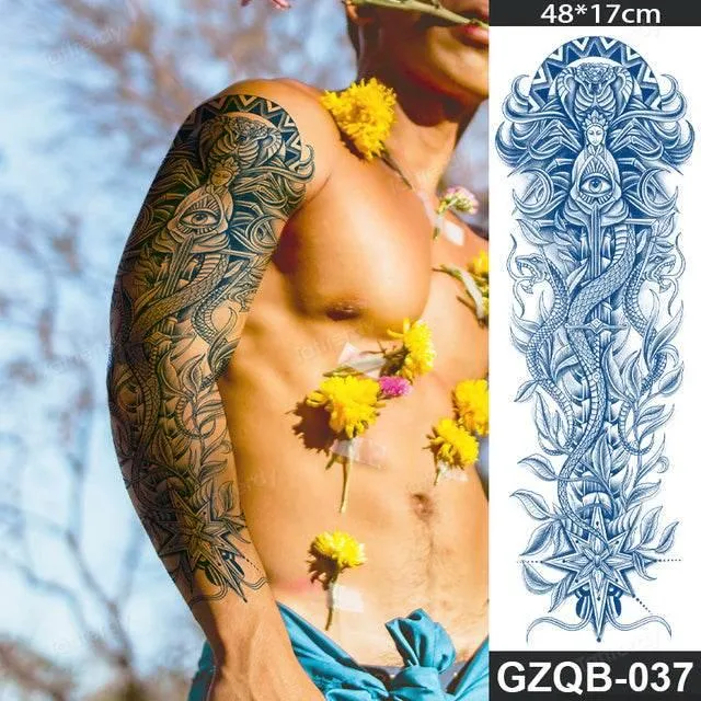 Ethnic Long Sleeve Temporary Tattoo - Semi-Permanent Body Art