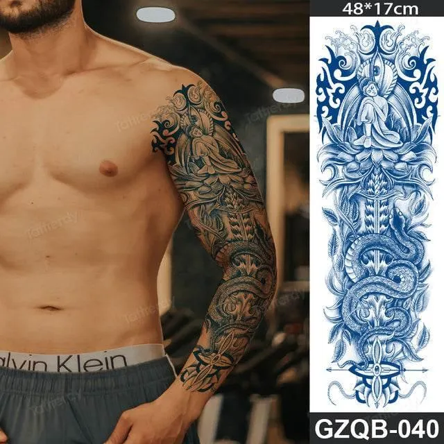 Ethnic Long Sleeve Temporary Tattoo - Semi-Permanent Body Art