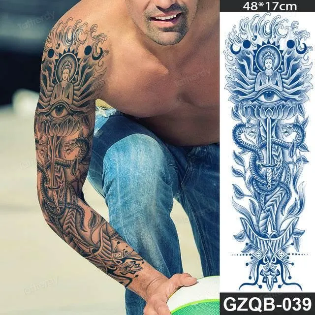 Ethnic Long Sleeve Temporary Tattoo - Semi-Permanent Body Art