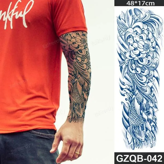 Ethnic Long Sleeve Temporary Tattoo - Semi-Permanent Body Art