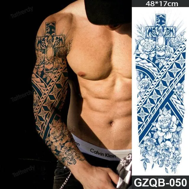 Ethnic Long Sleeve Temporary Tattoo - Semi-Permanent Body Art