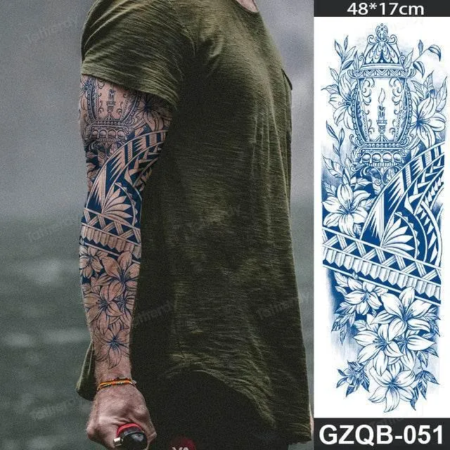 Ethnic Long Sleeve Temporary Tattoo - Semi-Permanent Body Art