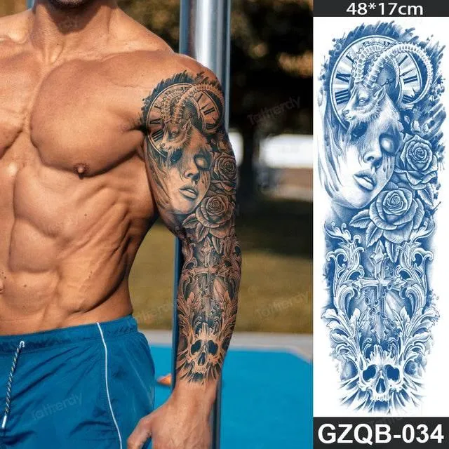 Ethnic Long Sleeve Temporary Tattoo - Semi-Permanent Body Art