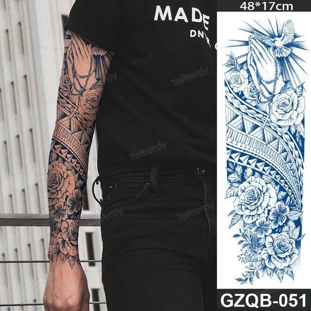 Ethnic Long Sleeve Temporary Tattoo - Semi-Permanent Body Art