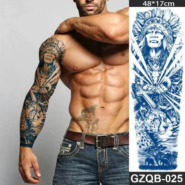 Ethnic Long Sleeve Temporary Tattoo - Semi-Permanent Body Art