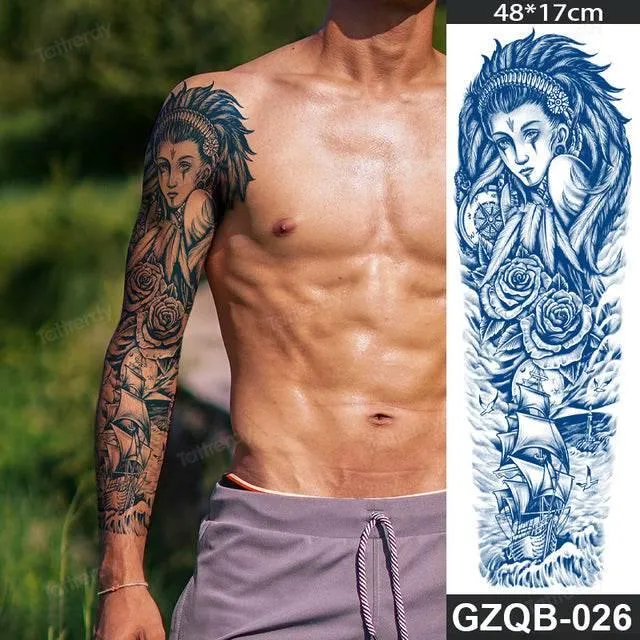 Ethnic Long Sleeve Temporary Tattoo - Semi-Permanent Body Art
