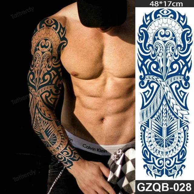 Ethnic Long Sleeve Temporary Tattoo - Semi-Permanent Body Art
