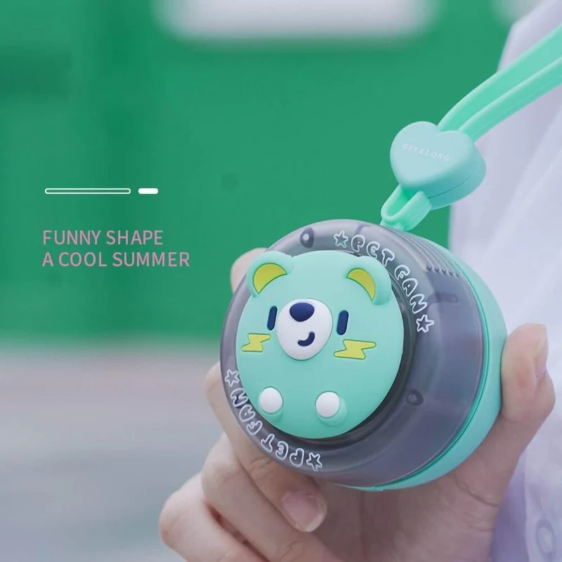 Kids Mini Cartoon Animal Neck Fan - Portable Fan for Children