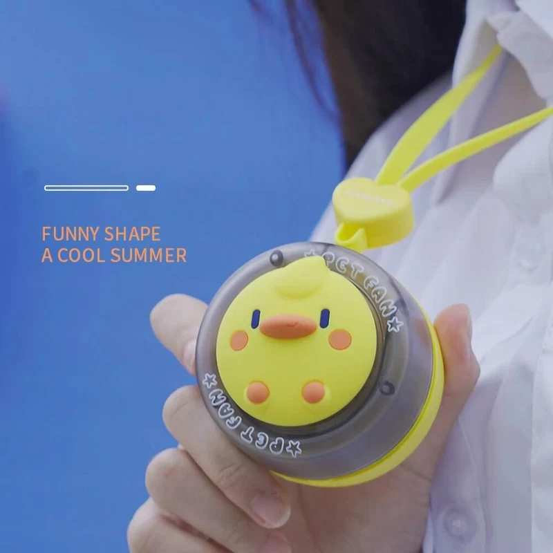 Kids Mini Cartoon Animal Neck Fan - Portable Fan for Children