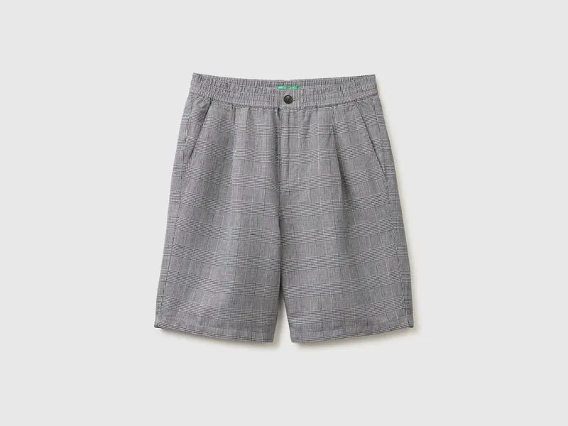 Bermudashorts in regulärer Passform aus Leinenmischung