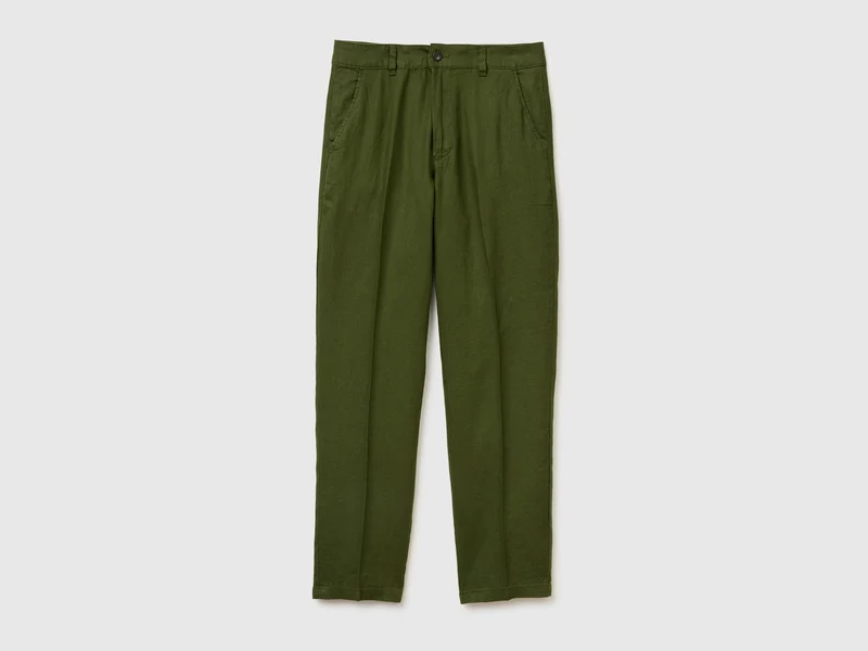 Gerade geschnittene Chinos aus reinem Leinen