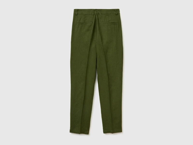 Gerade geschnittene Chinos aus reinem Leinen