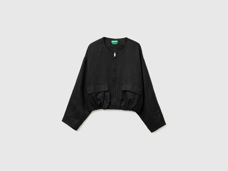 Bomberjacke aus reinem Leinen