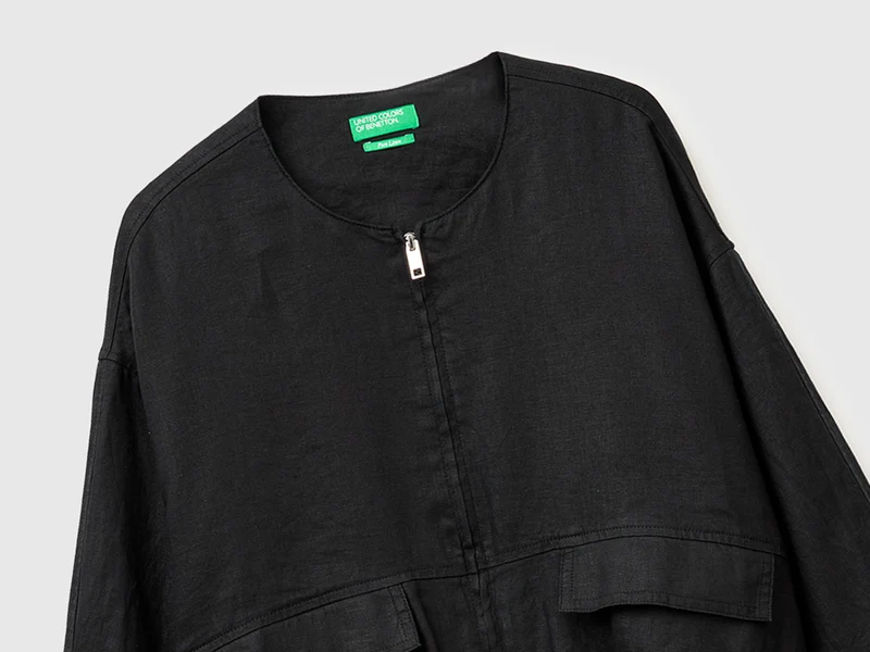 Bomberjacke aus reinem Leinen