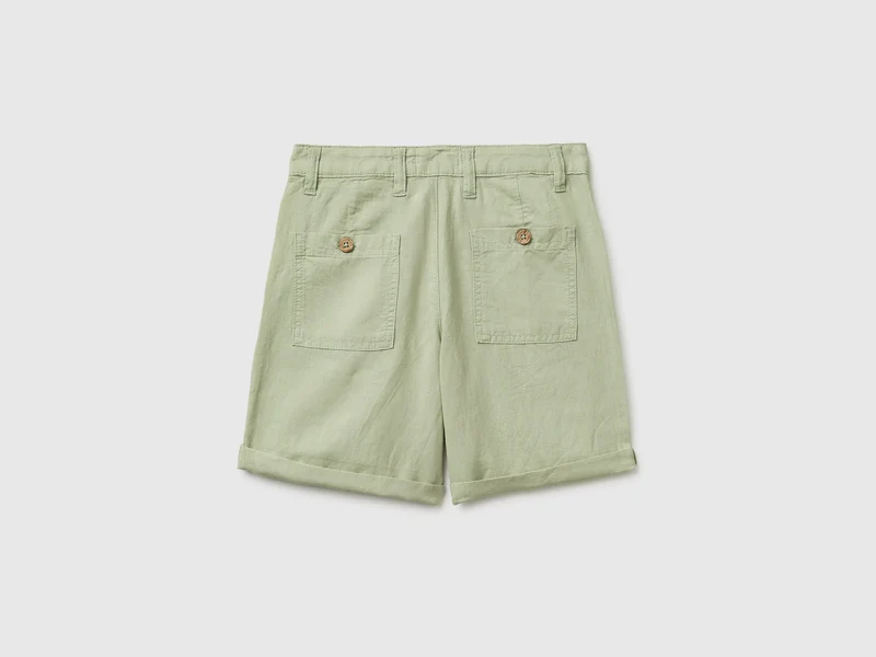 Shorts aus Leinenmischgewebe