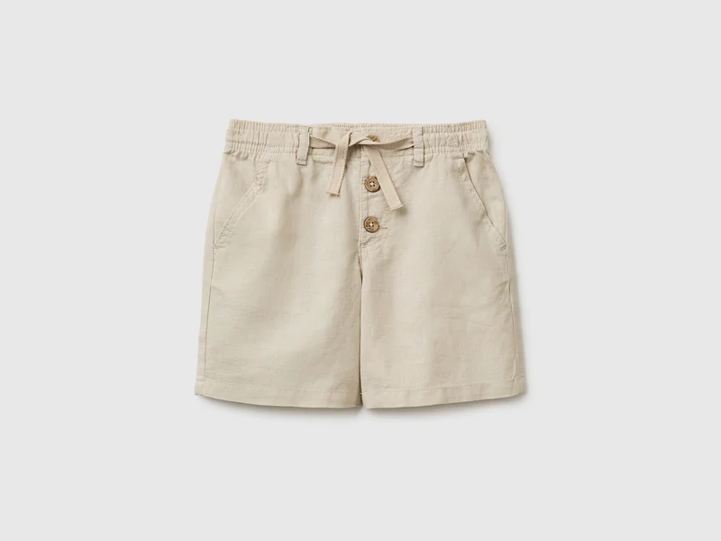 Shorts aus Leinenmischgewebe