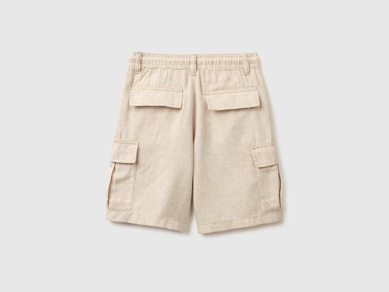 Cargo-Bermuda-Shorts aus Leinenmischgewebe