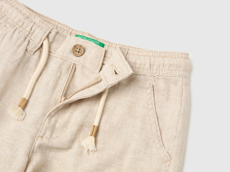 Cargo-Bermuda-Shorts aus Leinenmischgewebe