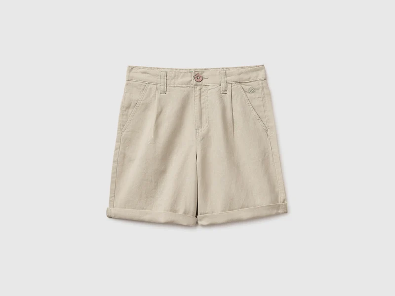 Shorts aus Leinenmischgewebe