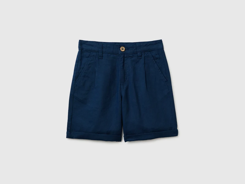 Shorts aus Leinenmischgewebe