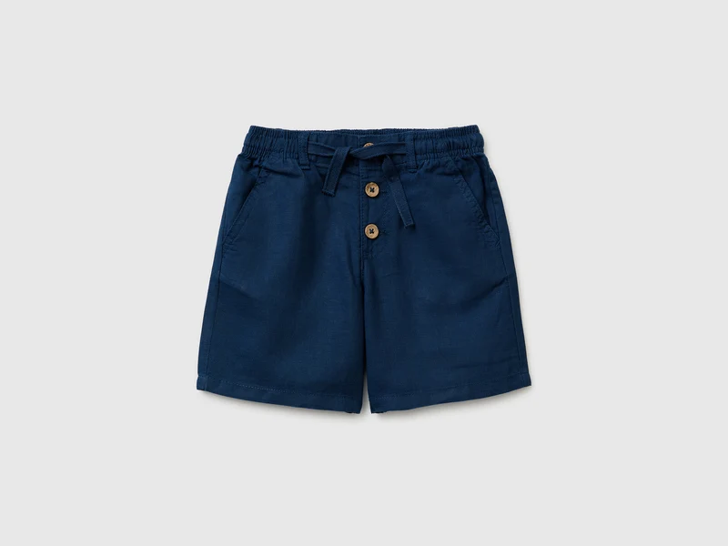 Shorts aus Leinenmischgewebe