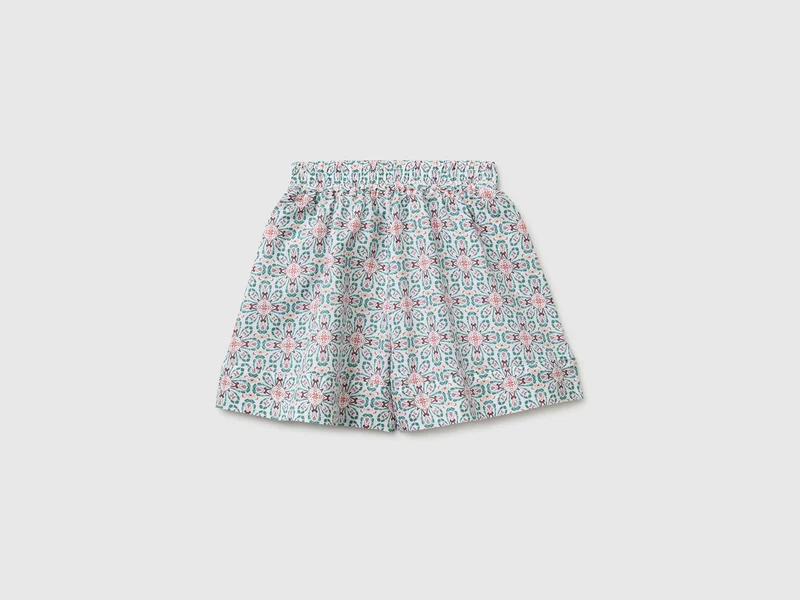 Shorts aus Leinenmischung mit Blumenmuster