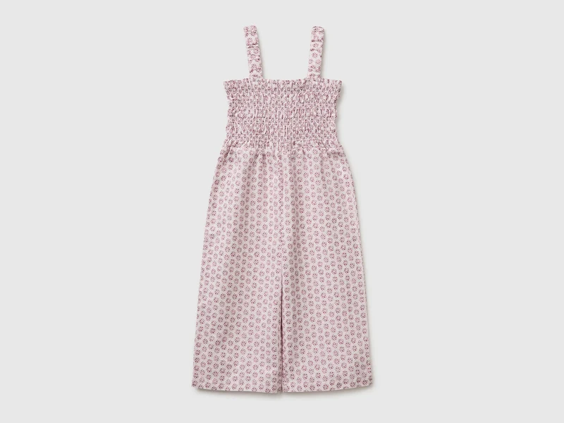 Jumpsuit aus Leinenmischung mit Blumenmuster