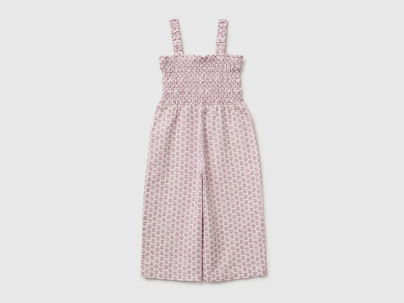 Jumpsuit aus Leinenmischung mit Blumenmuster