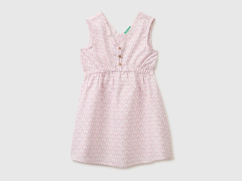 Geblümtes Kleid aus Leinenmischung
