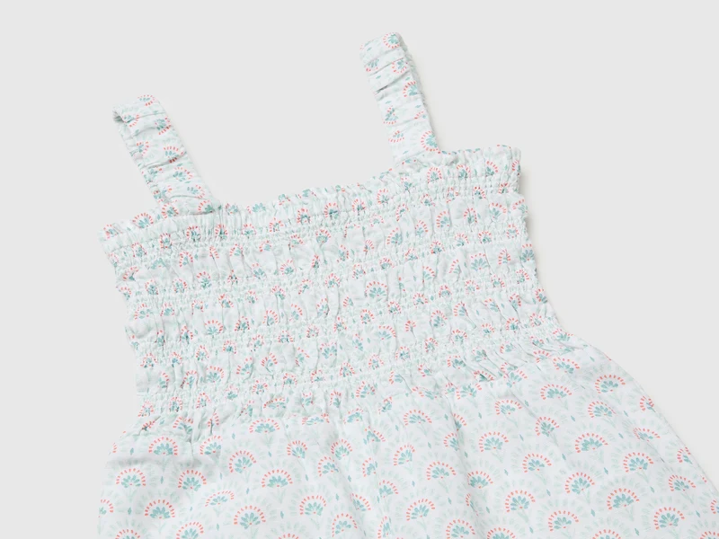 Jumpsuit aus Leinenmischung mit Blumenmuster