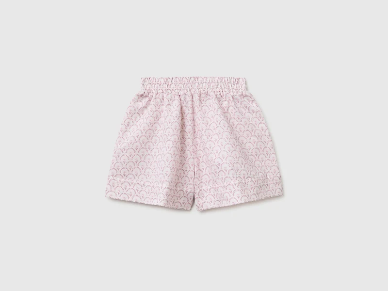 Shorts aus Leinenmischung mit Blumenmuster