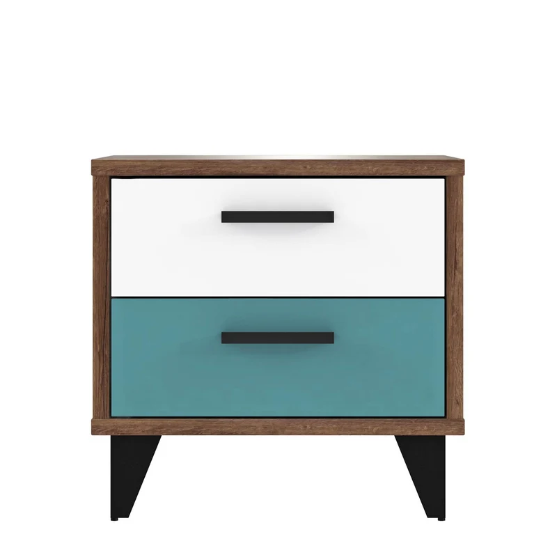 Jugendzimmer RAVEN mit Schwebetürenschrank Schlammeiche Weiß Grün Grau