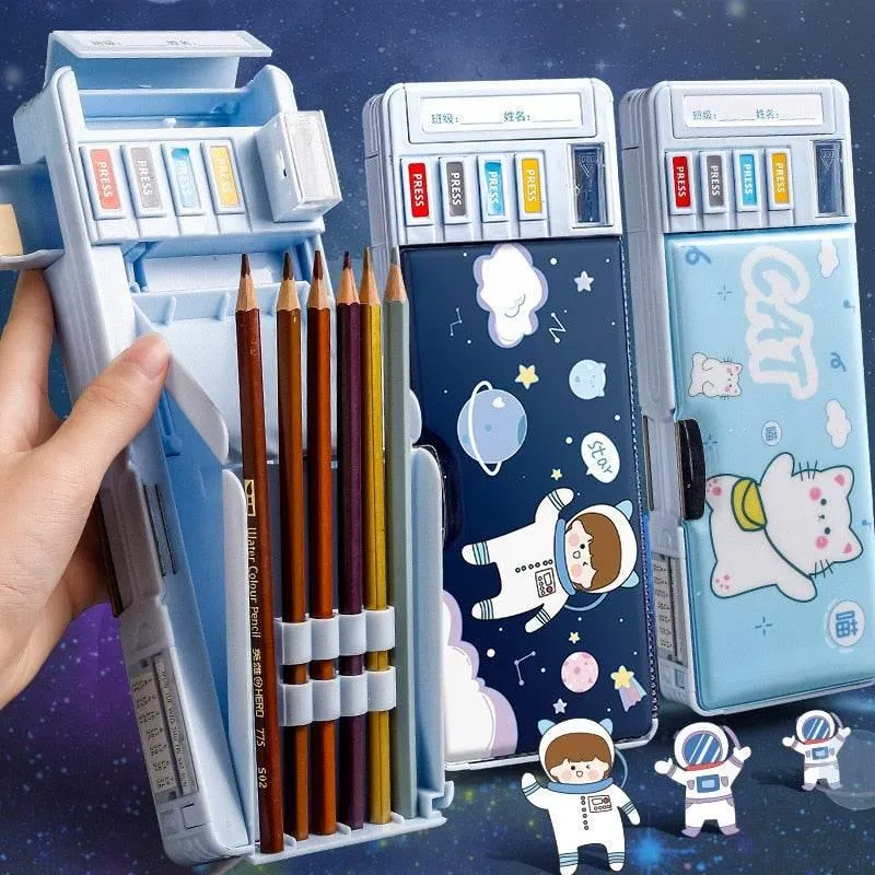 Cute Kids Cartoon Pencil Box - School Organizer