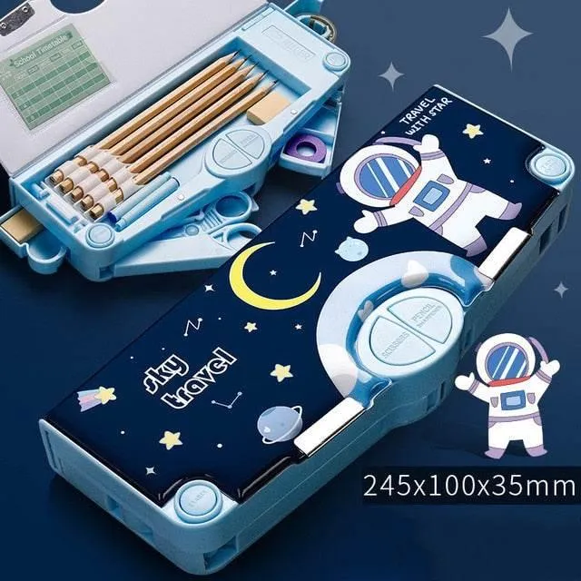Cute Kids Cartoon Pencil Box - School Organizer