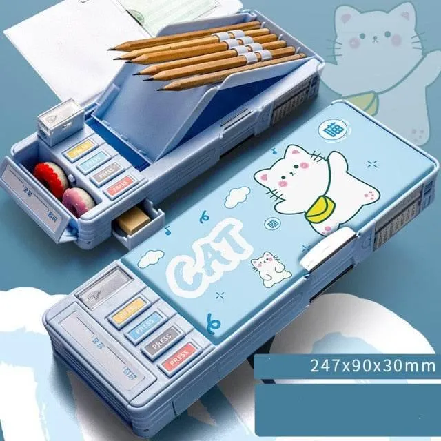 Cute Kids Cartoon Pencil Box - School Organizer