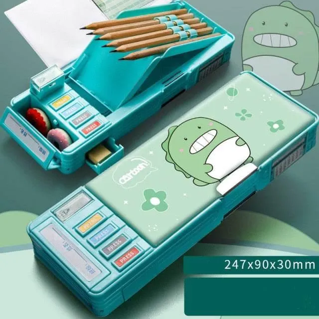 Cute Kids Cartoon Pencil Box - School Organizer