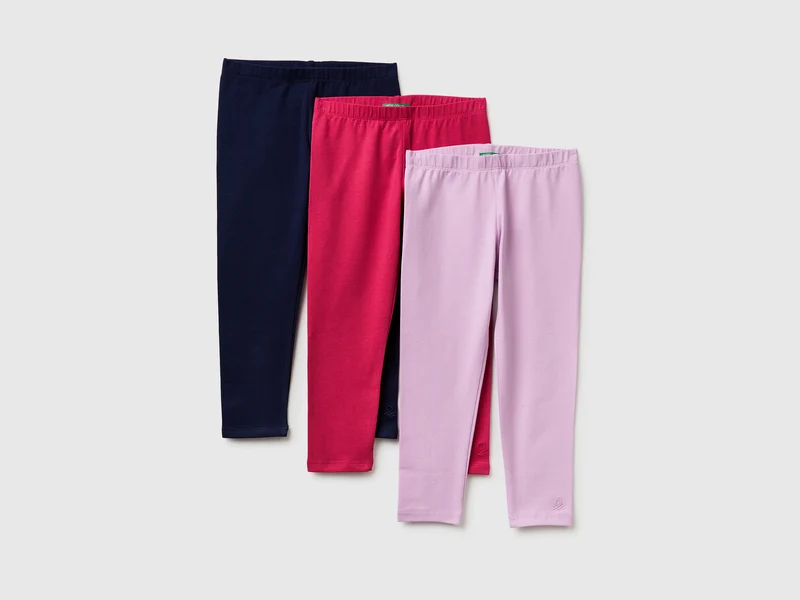 Drei Leggings aus Stretch-Baumwolle